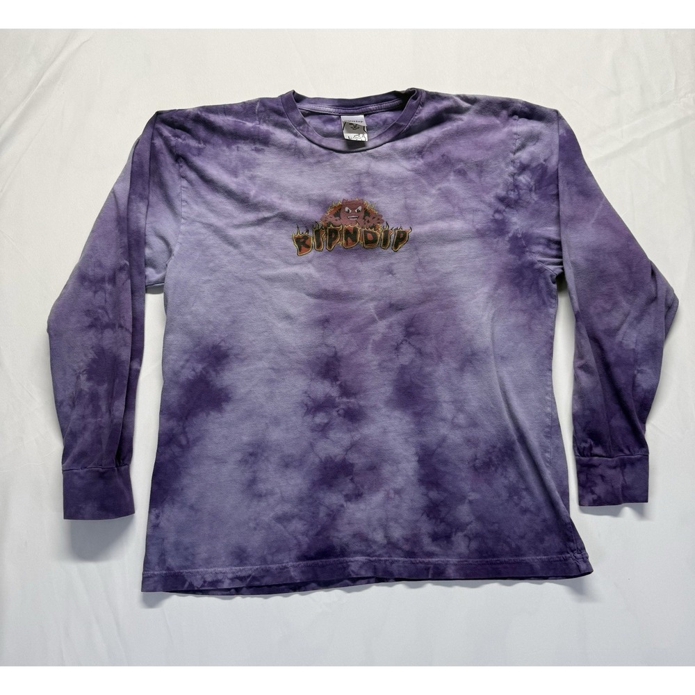 Soleil Magique Tie Dye Sun Graphic T Shirt Size L Blue Purple Cotton Festival‎